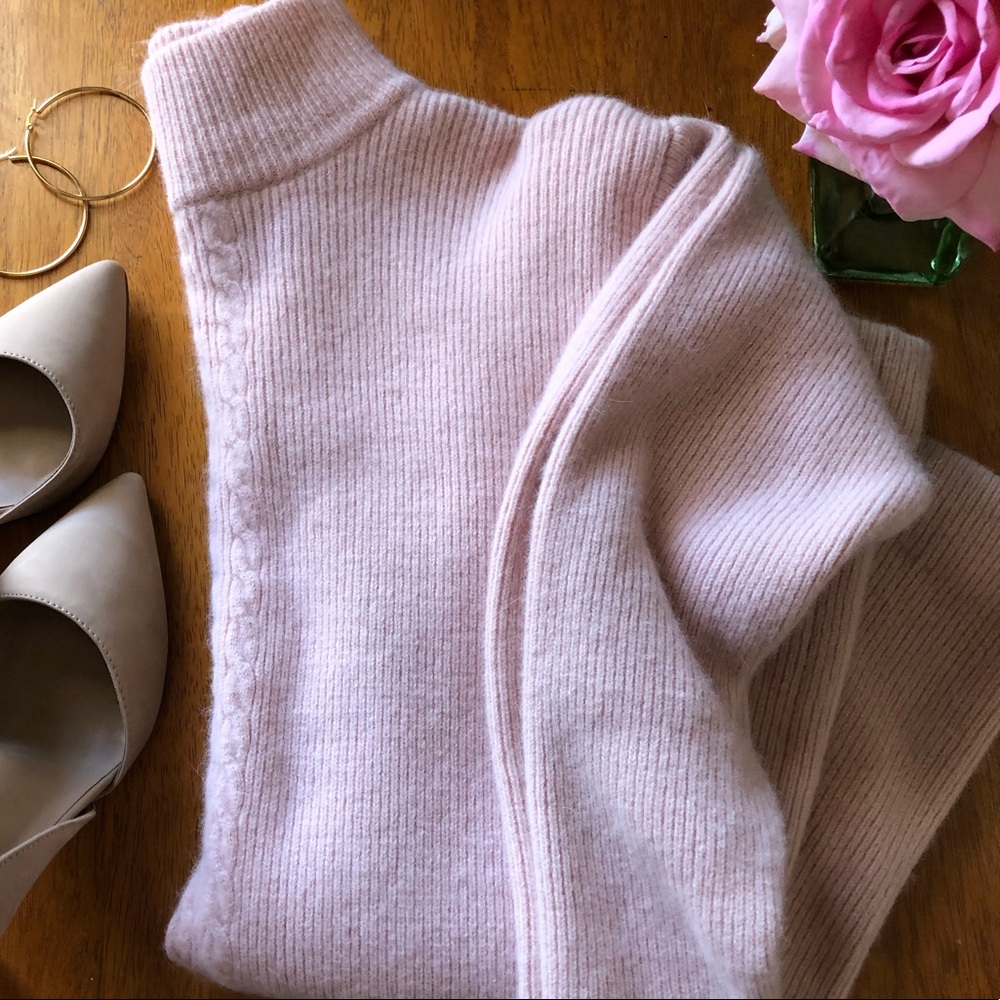 Vintage Lands End baby pink turtleneck sweater